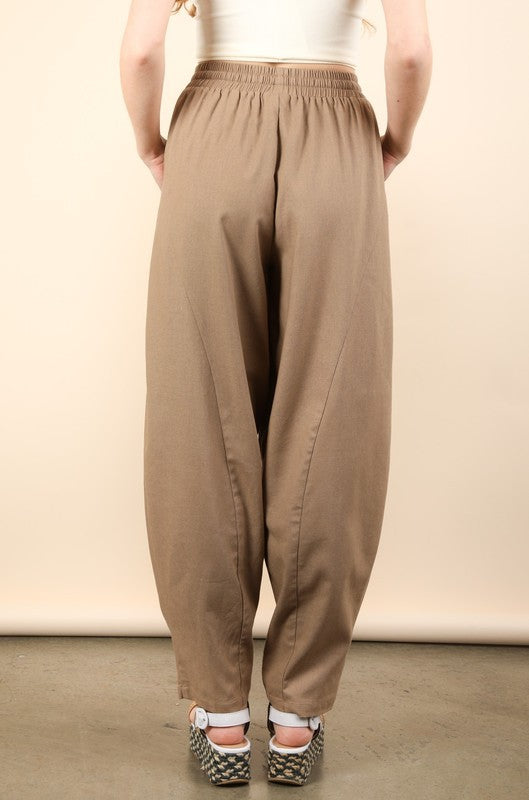 Solid Barrel Comfy Woven Pants
