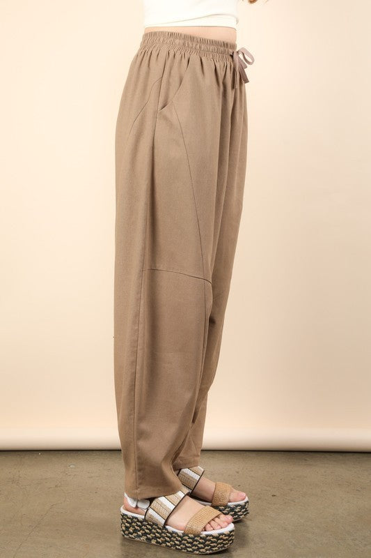 Solid Barrel Comfy Woven Pants