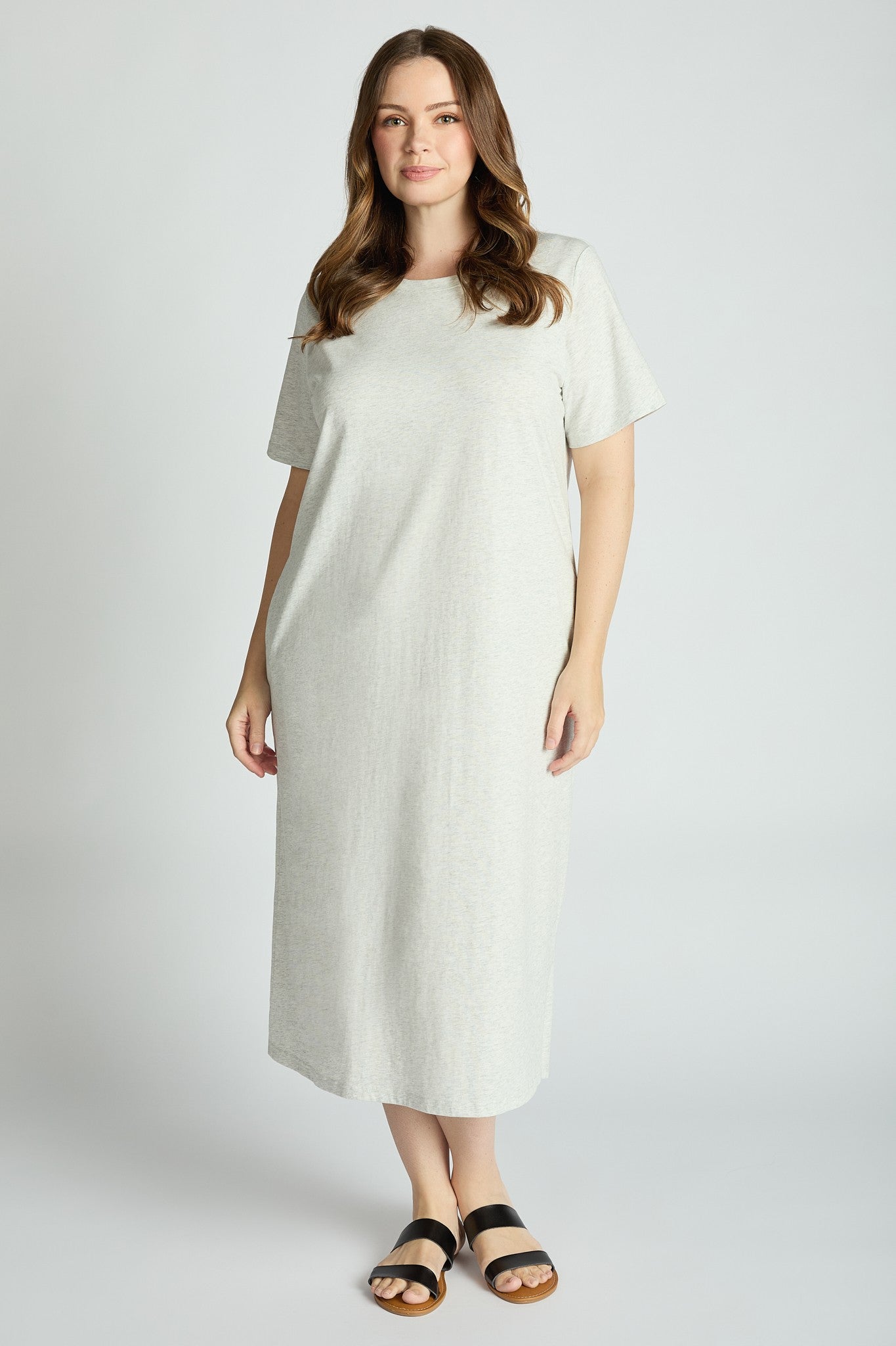 Plus Cotton T-shirt Midi Dress
