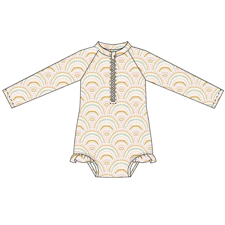 Boho Rainbow- Long Sleeve Swimsuit