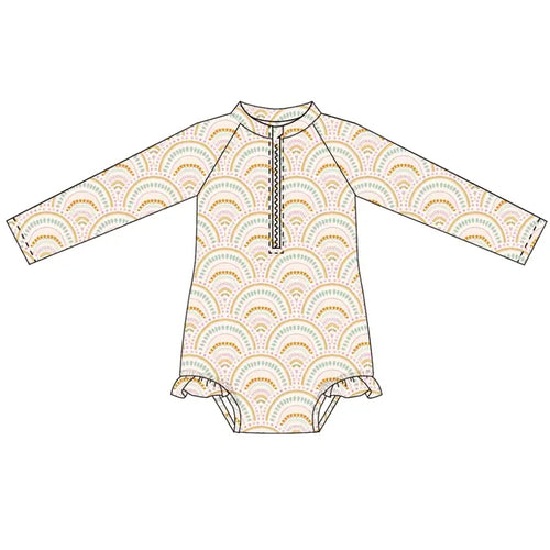 Boho Rainbow- Long Sleeve Swimsuit
