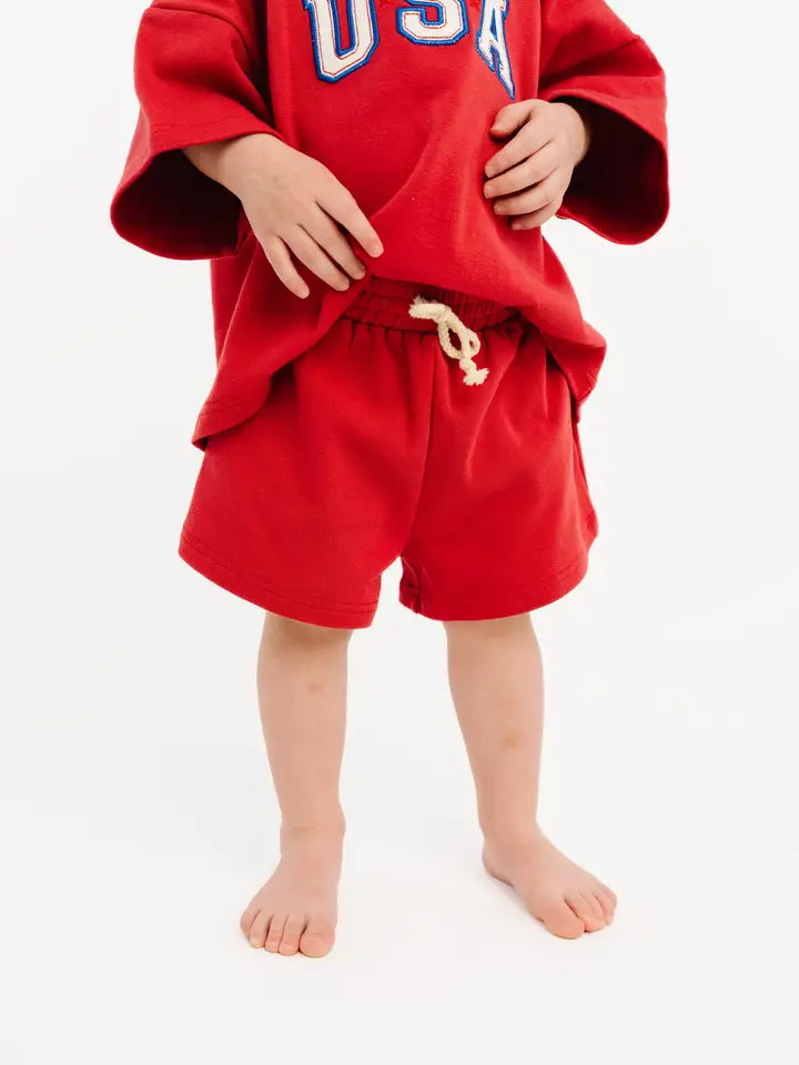 Red USA Embroidered Slouchy Set