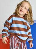 Striped Sweatshirt - Light Blue & Brown