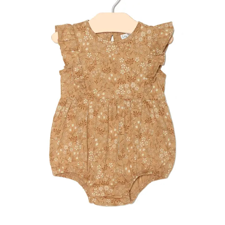 Baby Spring & Summer Flutter Front Romper- Golden Garden