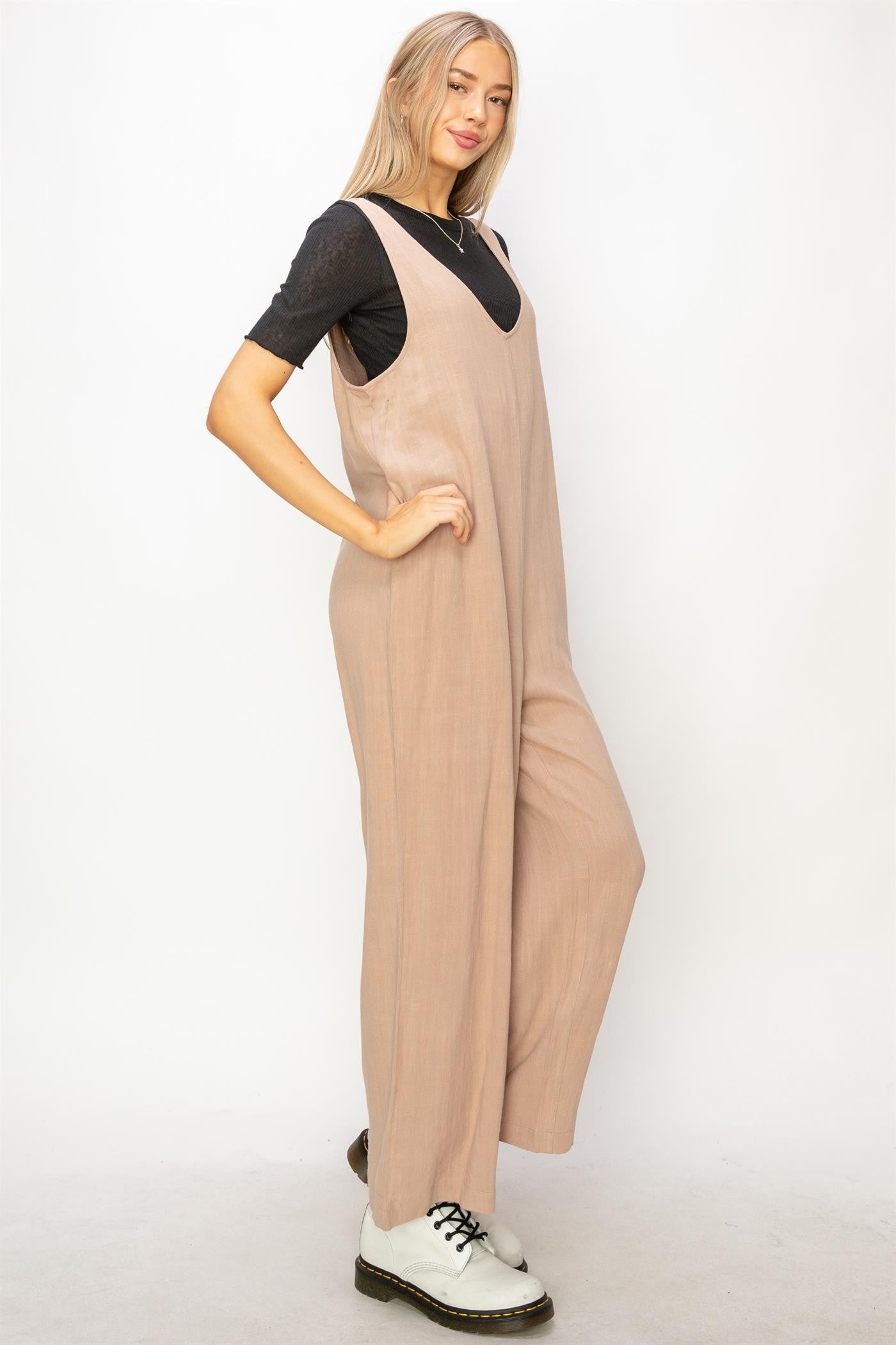 Linen Sleeveless Jumpsuit