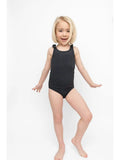 Black & Gray Gingham Bowtie Straps Kids One Piece