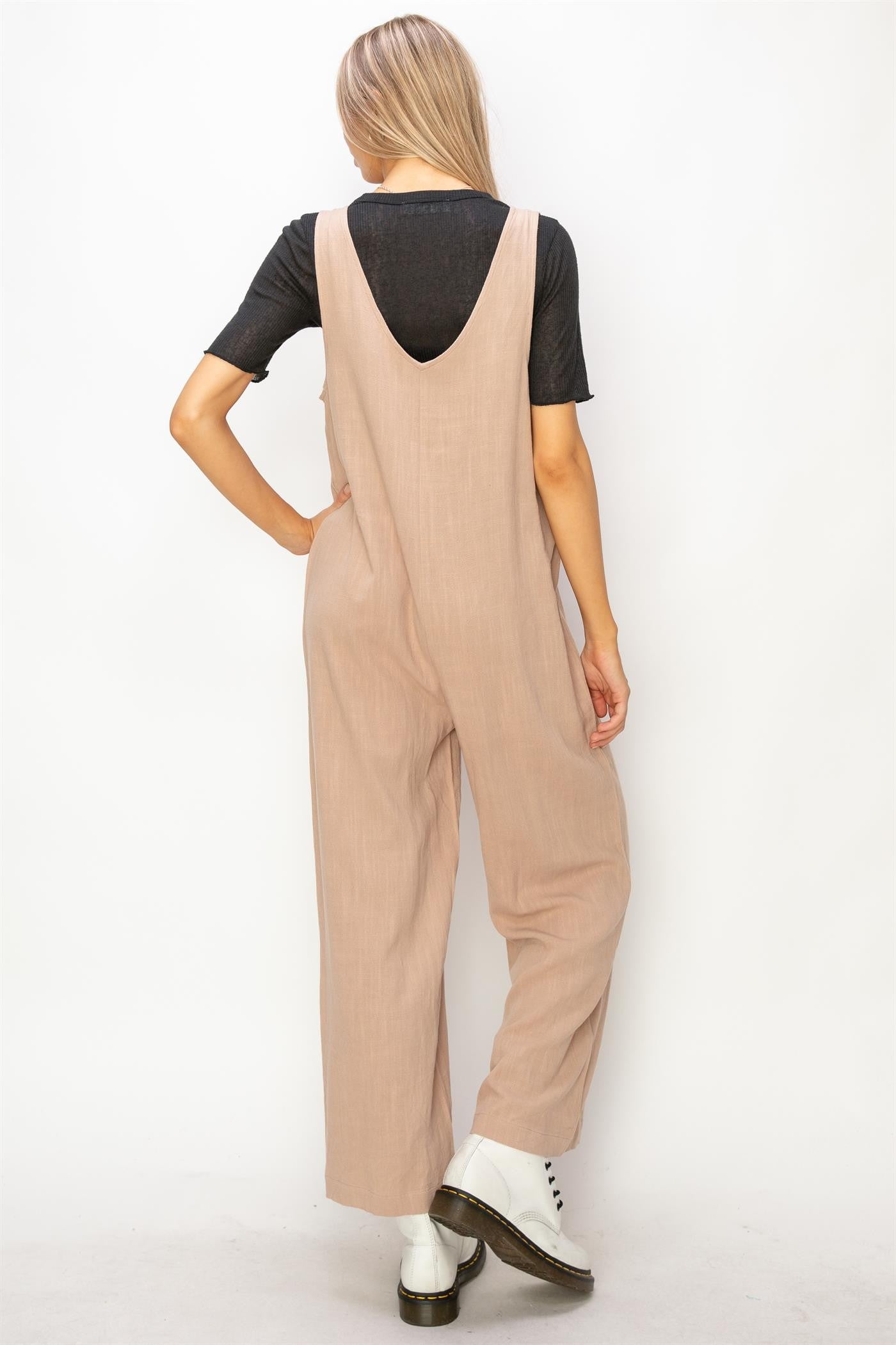Linen Sleeveless Jumpsuit