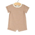 Baby Spring & Summer Short Sleeve Romper- Toffee Stripe
