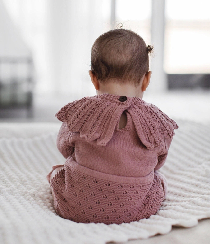 Dusty Pink Knit Romper