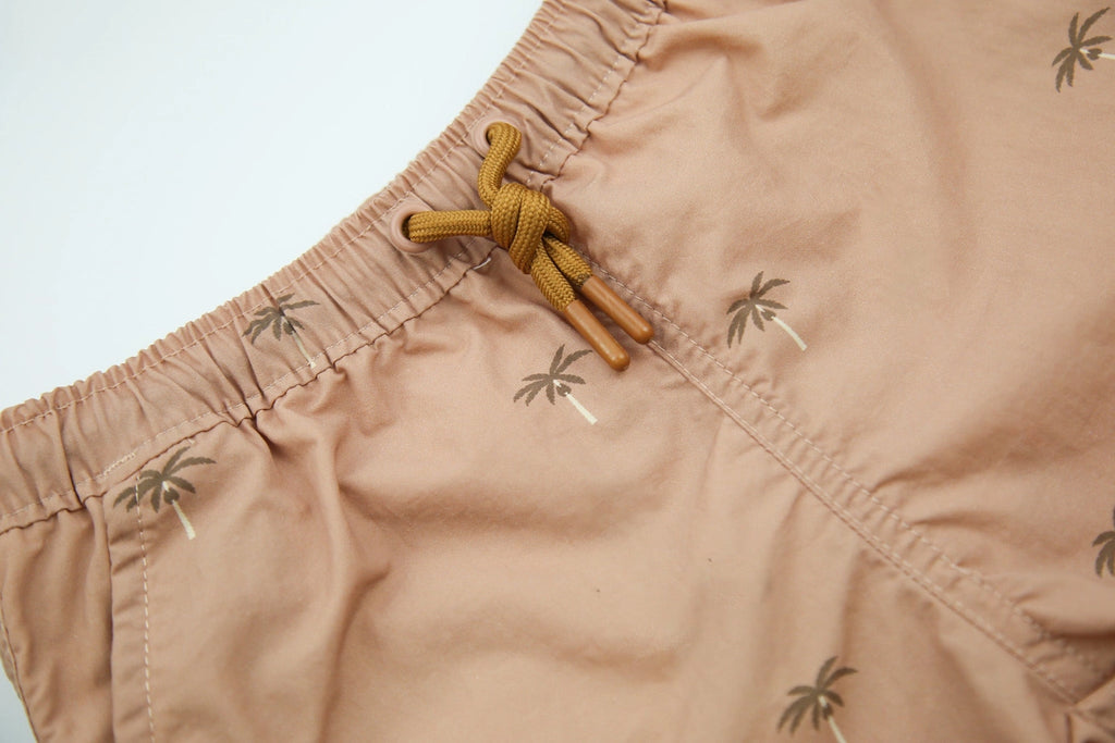 Boys Palm Print Swim Trunks