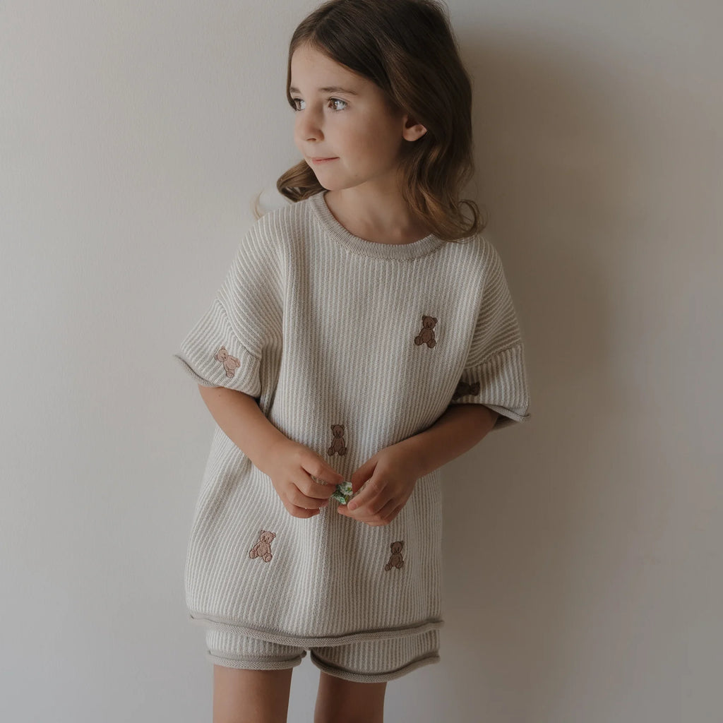 Teddy Bear Knit Short Set