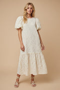 Alcott Textured Puff-sleeve Midi