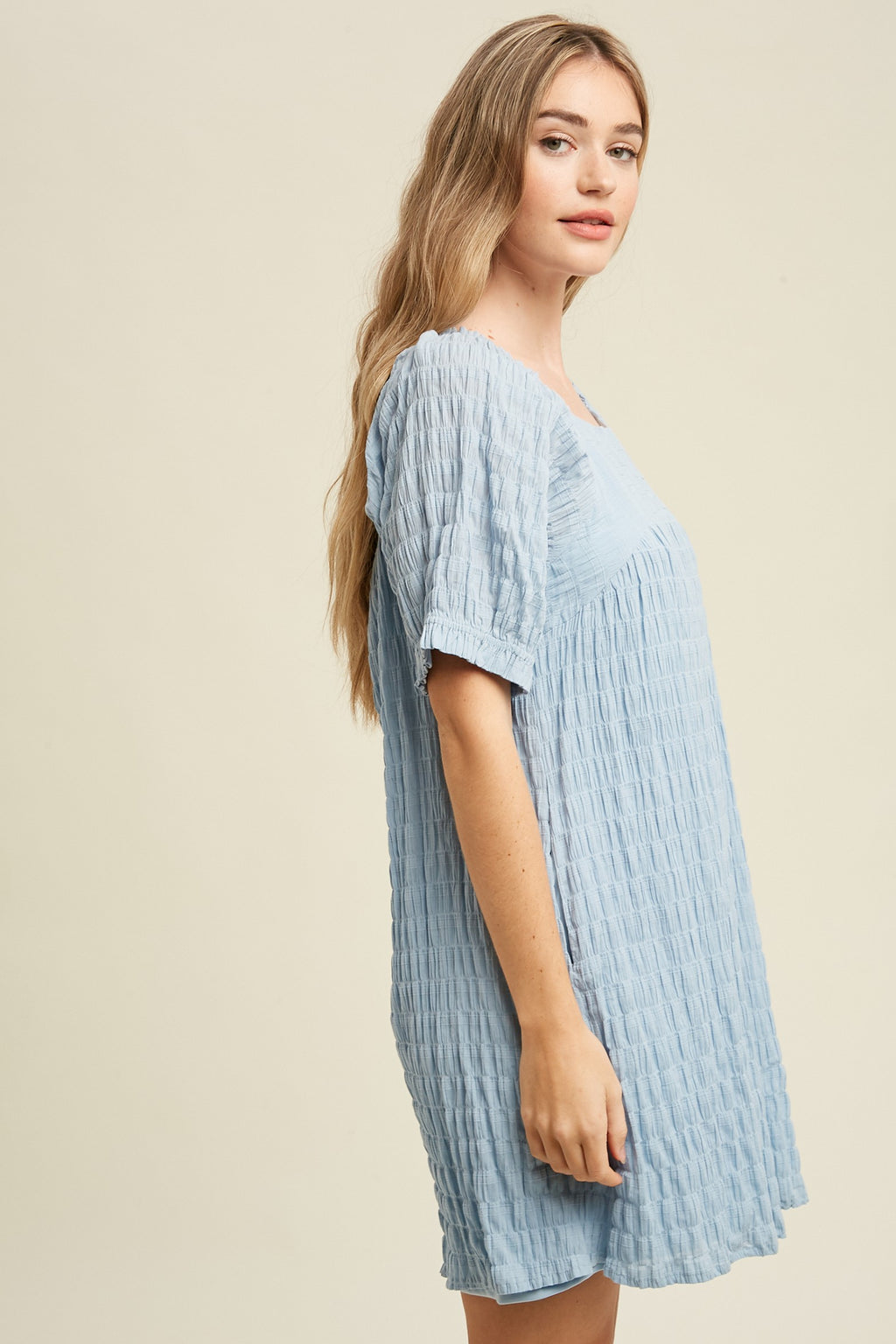 Textured Woven Mini Dress
