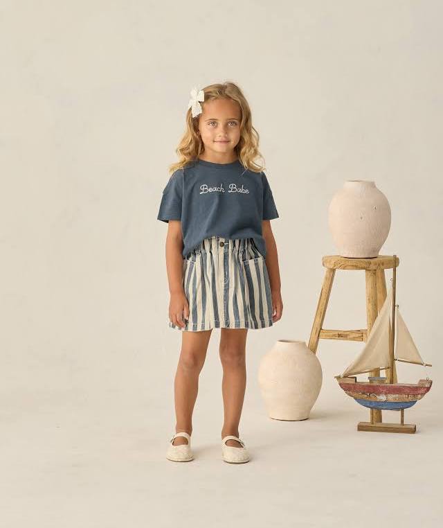 Rylee +Cru Denim Striped Mini Skirt