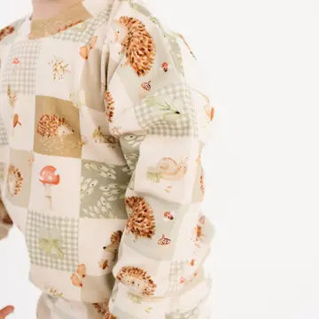 Hedgehog Patchwork Crewneck Set