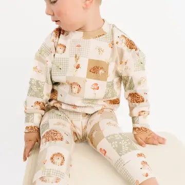 Hedgehog Patchwork Crewneck Set