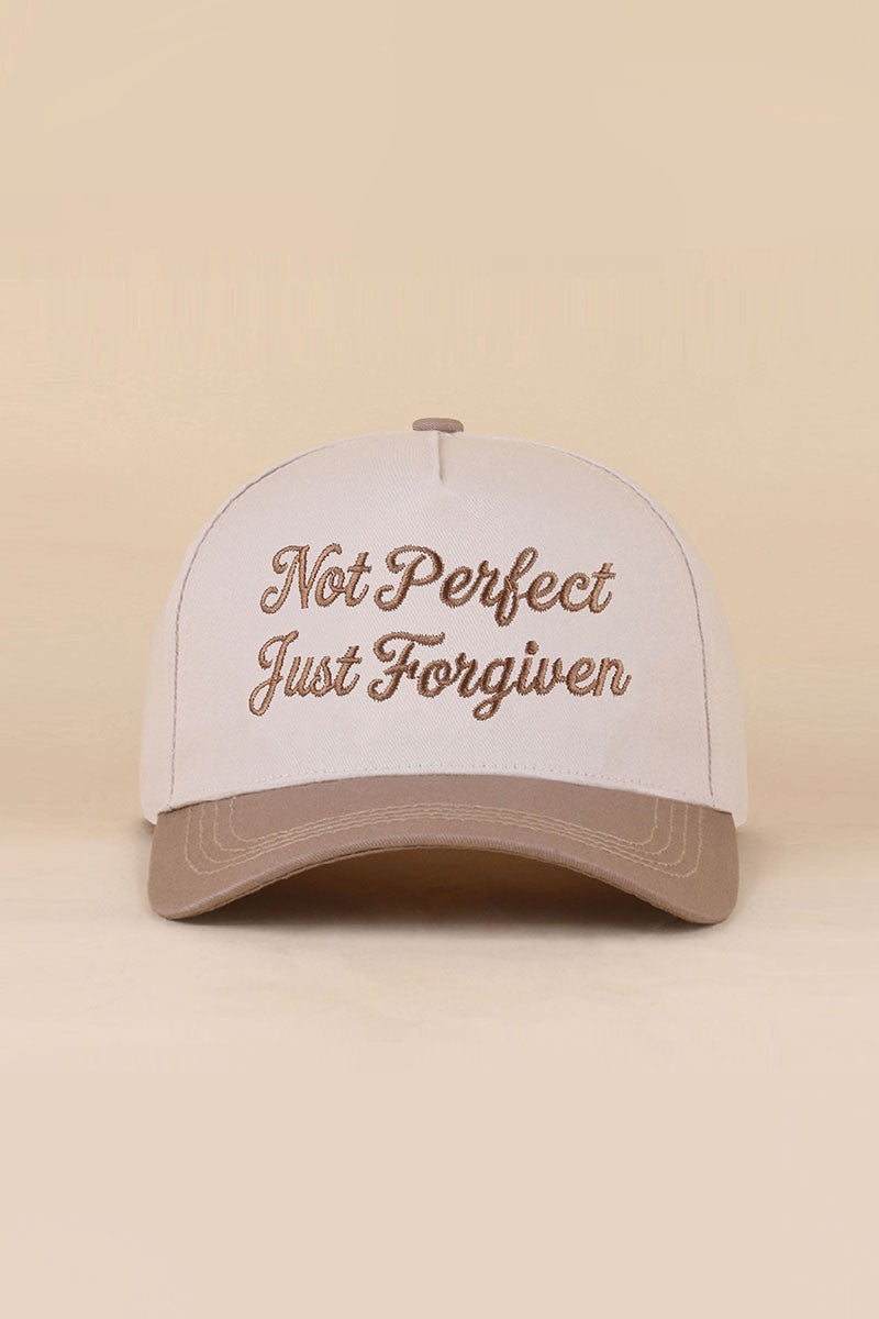 Not perfect just forgiven two tone snap back hat