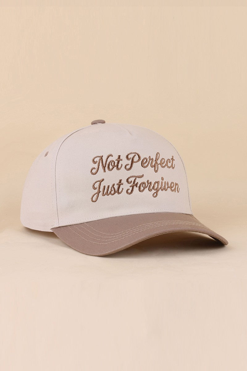 Not perfect just forgiven two tone snap back hat