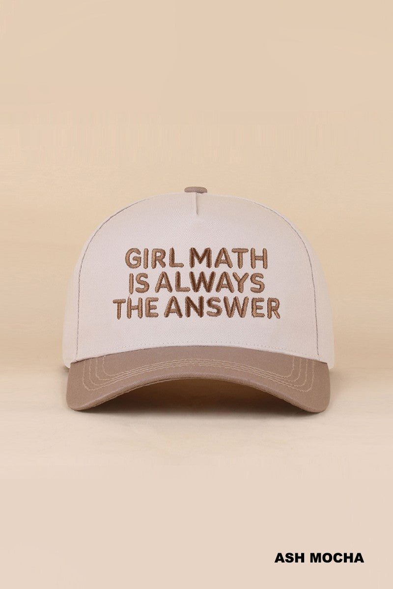 Girl Math Is Always The Answer Snap Back Hat
