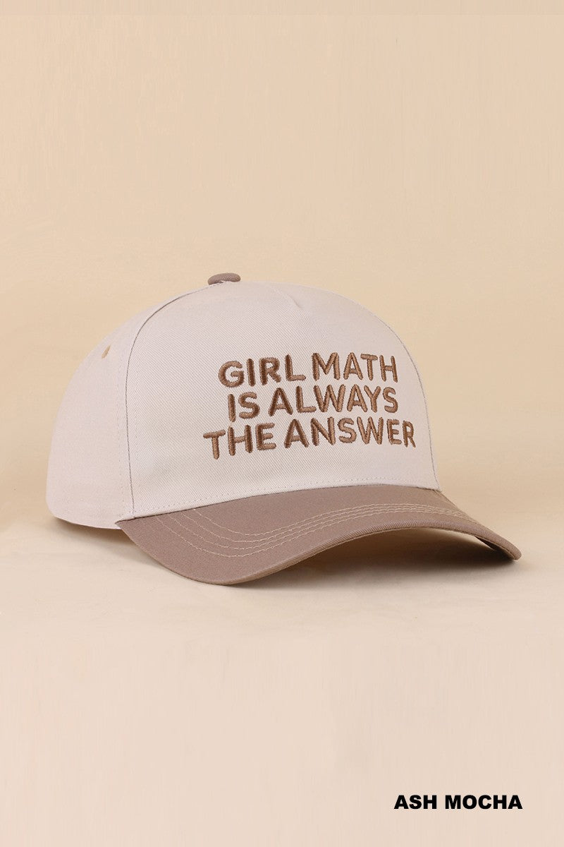 Girl Math Is Always The Answer Snap Back Hat