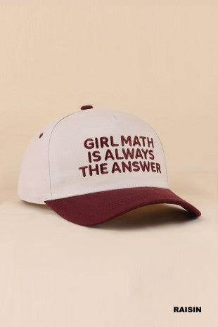 Girl Math Is Always The Answer Snap Back Hat