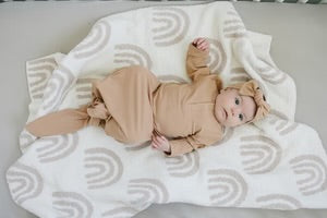 Mebie Baby Ribbed Knot Gown 0-3M