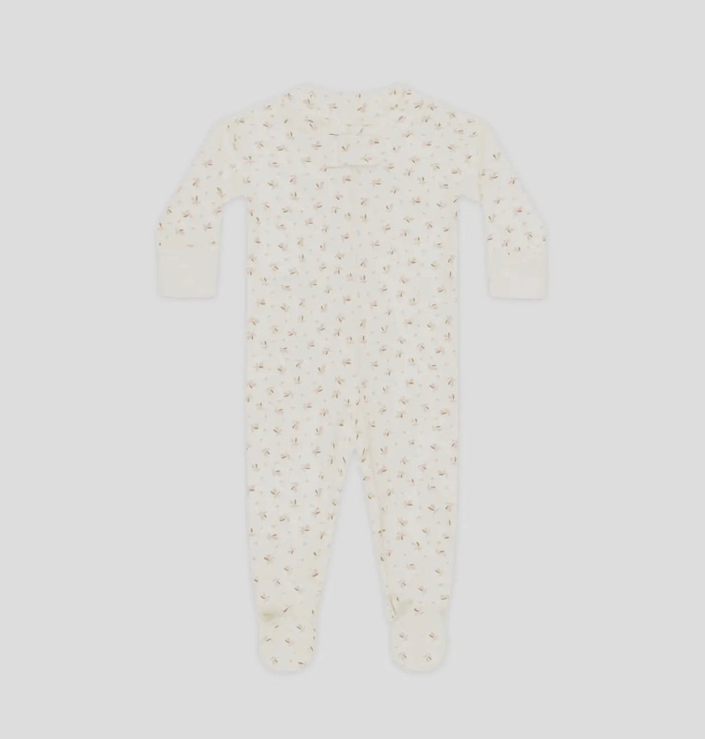Quincy Mae Floral zipper footies