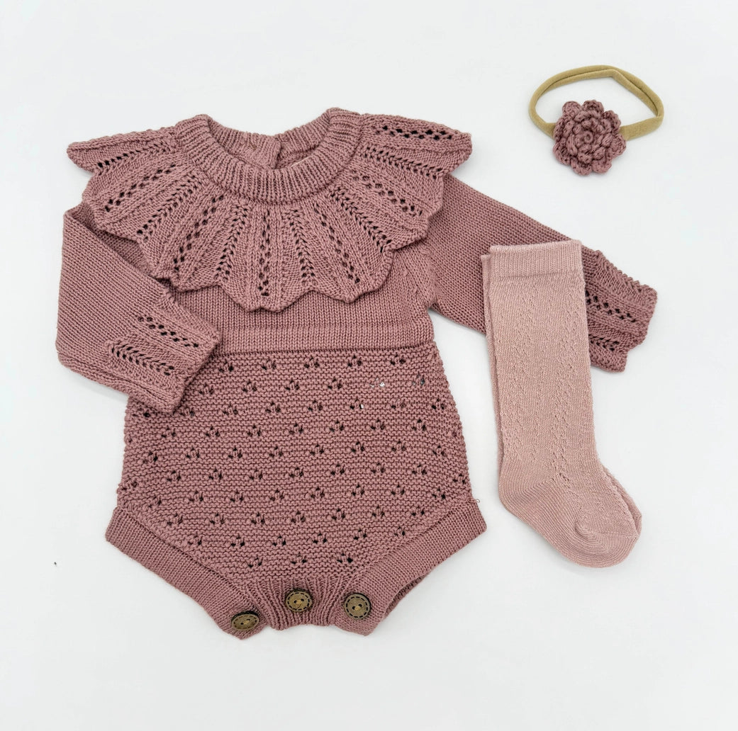 Dusty Pink Knit Romper