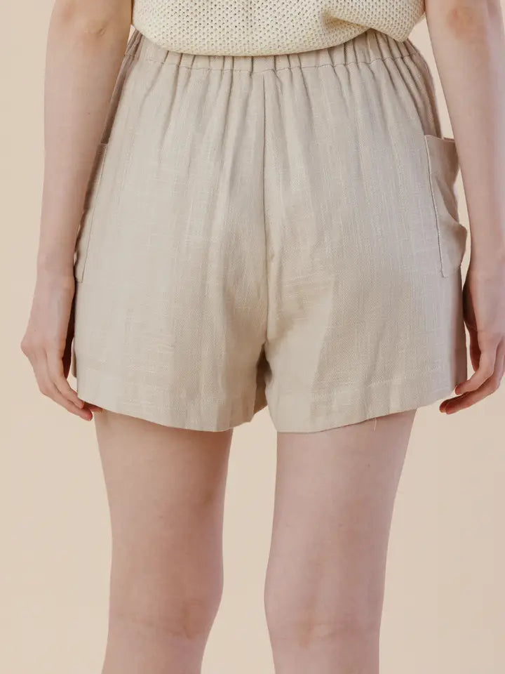 Linen Blend Pocket Shorts