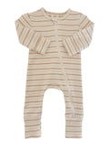 Biscuit Mixed Stripe / Organic 2-Way Zip Romper