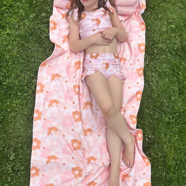 Blush Meadows Fringe Beach Towel