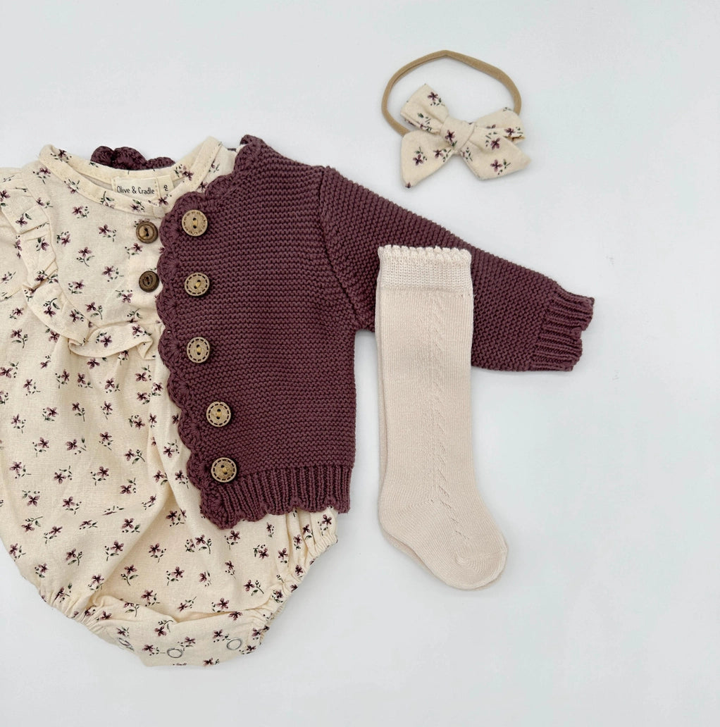 Soft Floral Cotton Romper Set
