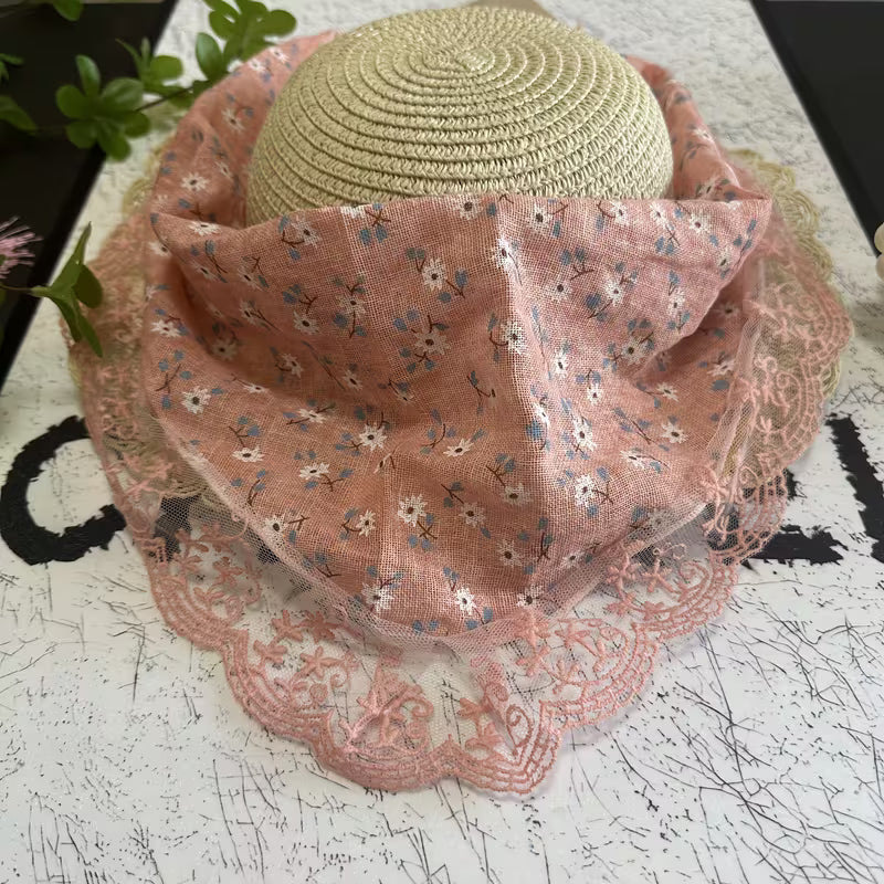 Bohemian-Style Floral Triangle Scarf
