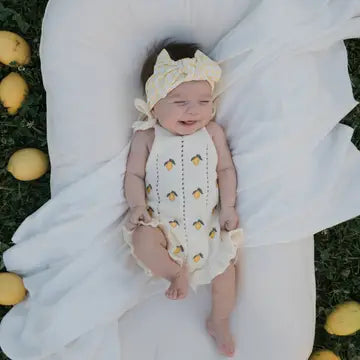 Knit Ruffle Romper | Lemon
