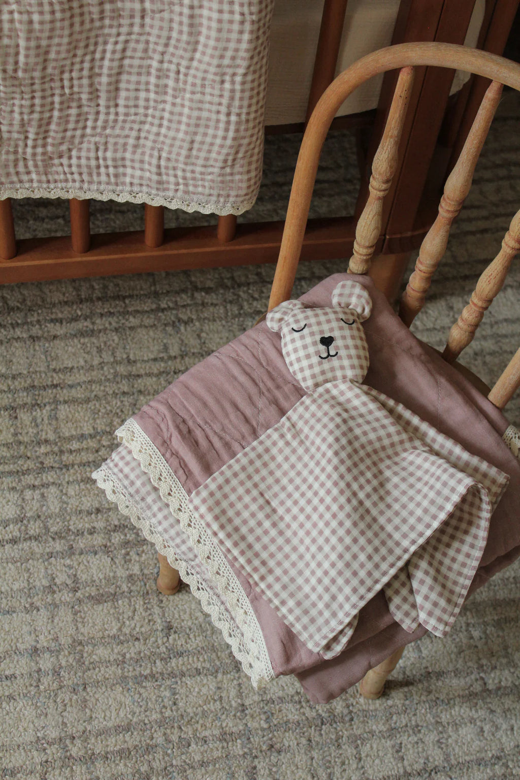 Solids + Gingham QUILTED 6 Layer Gauze Blanket